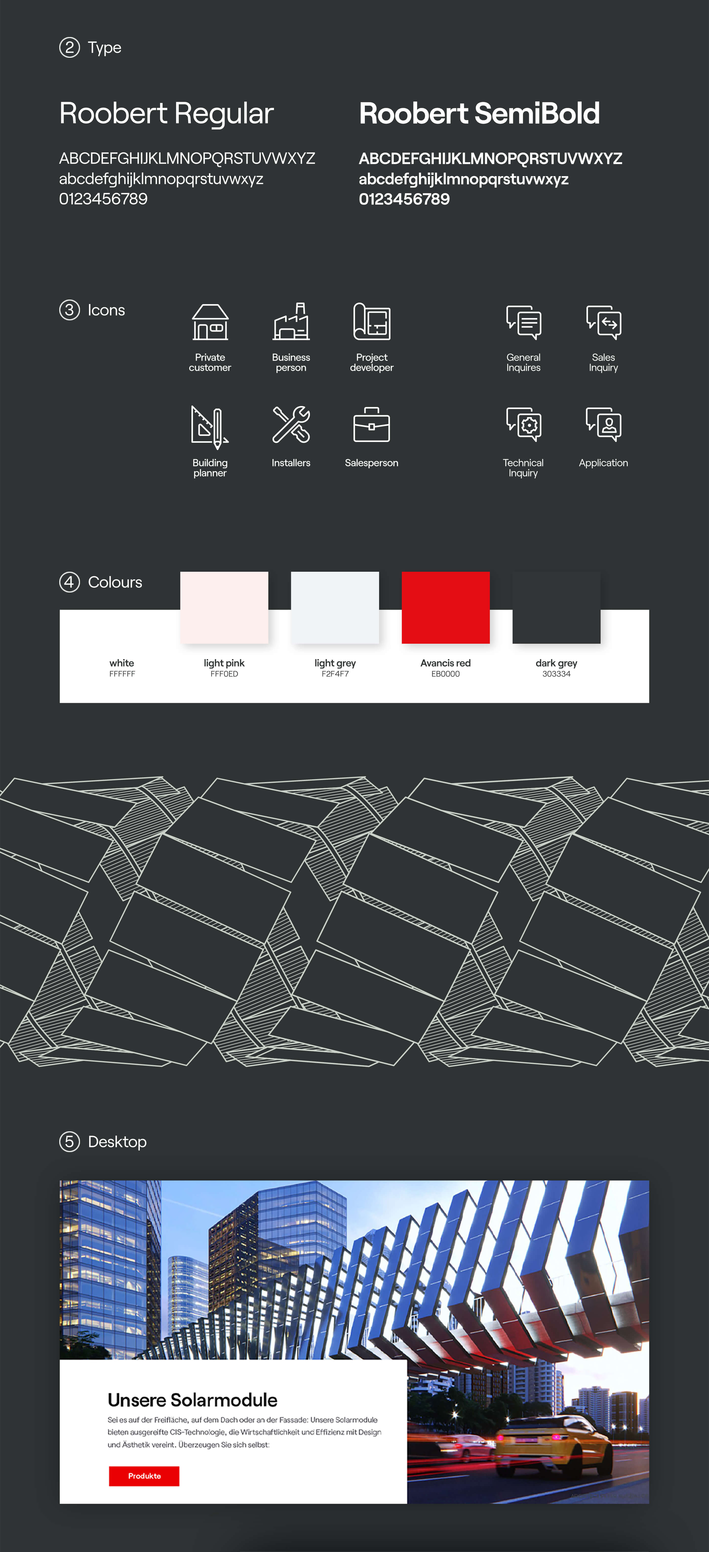 Detailed images of the project Avancis Website.
